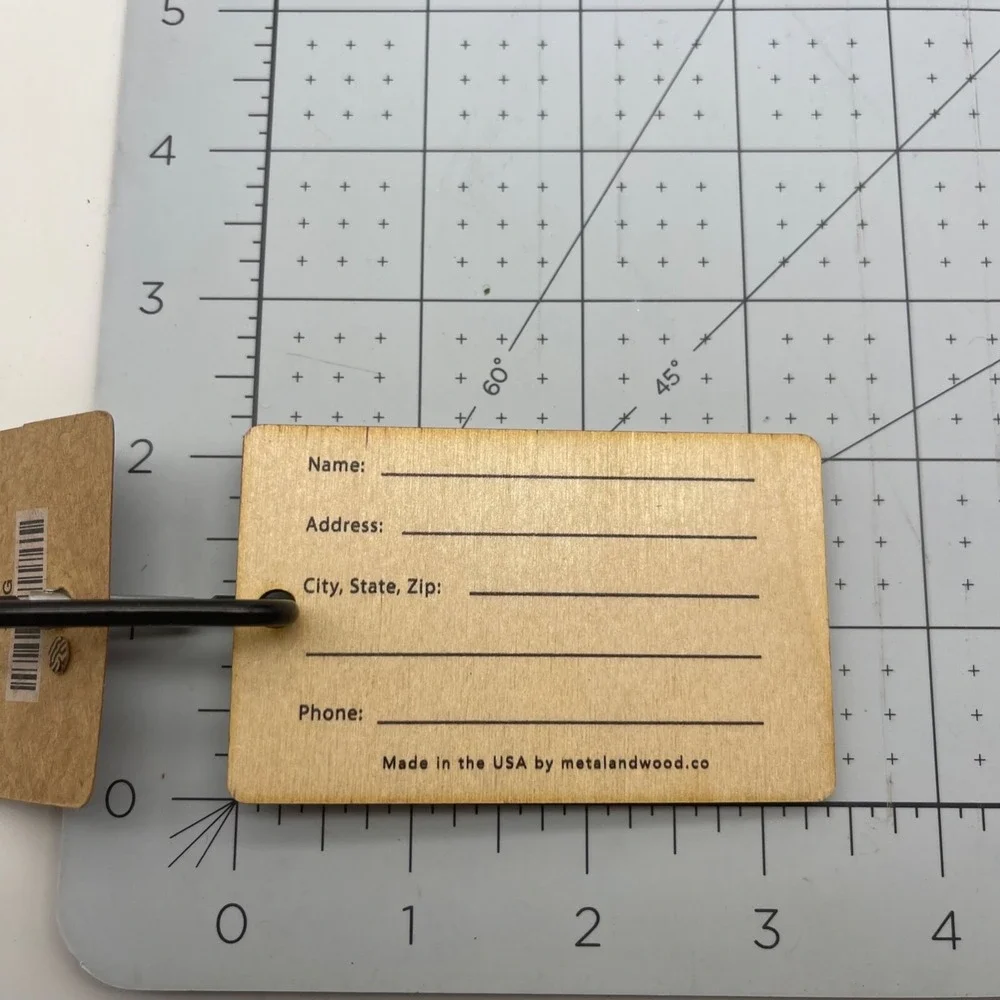 Metal and Wood Co Luggage Tag Travel USA State‎ Flag Maryland MD